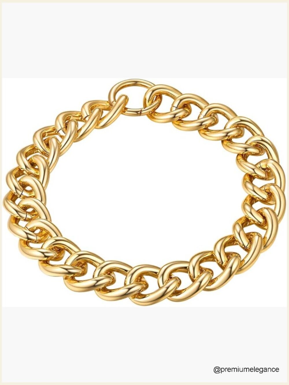Chunky Cuban Link Chain Necklace Statement Curb Choker 14K Gold Thick Trendy